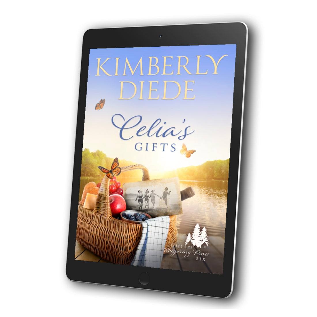 Ebook cover of 'Celia's Gifts' by Kimberly Diede displayed on a tablet.