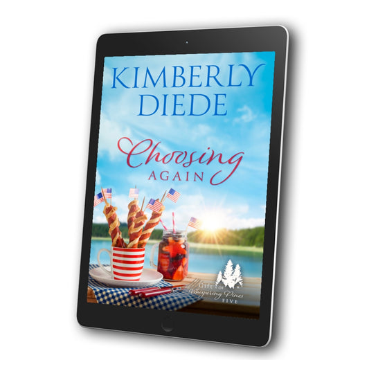 Ebook cover of 'Choosing Again' by Kimberly Diede displayed on a tablet.