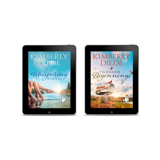 Covers for Book 1 and 2 in the Gift of Whispering Pines women's fiction series by Kimberly Diede.
