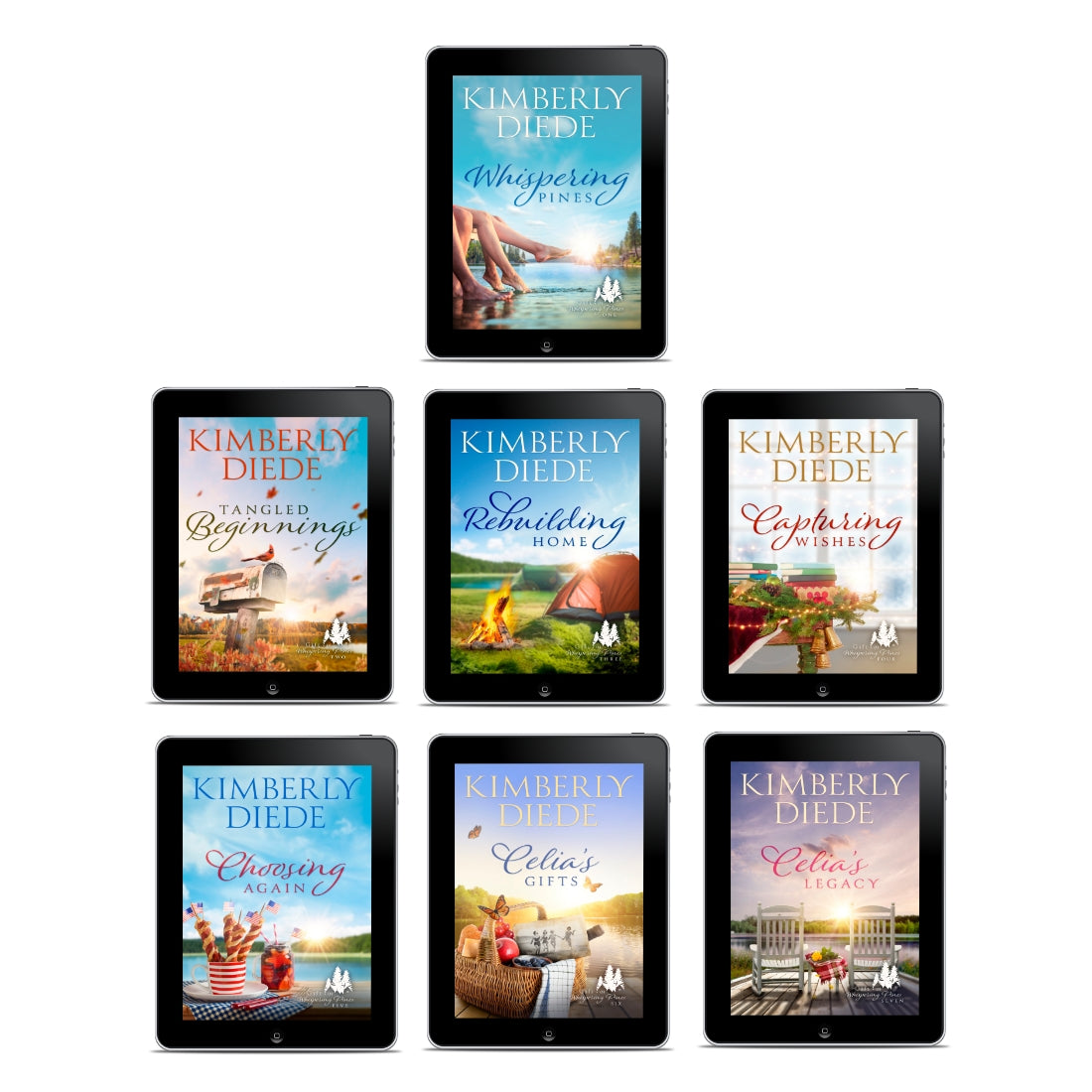 Covers for Gift of Whispering Pines EBOOK bundle Books 1 through 7 complete women's fiction series by Kimberly Diede